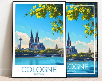 Köln Reiseposter Köln Poster Wall Art Deutschland Vintage Poster Köln Travel Poster Geschenk Köln Print Reisedruck