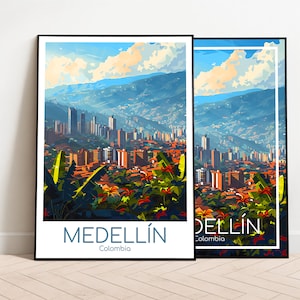 Affiche de voyage de Medellín Affiche de Medellín Wall Art Colombie affiche vintage Affiche de voyage de Medellín Cadeau Medellín Impression de voyage