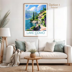 Póster del Lago de Como para pared, Póster de viaje del Lago de Como, Póster vintage de Italia, Póster de viaje del Lago de Como para regalo, Lámina del Lago de Como, Lámina de viaje imagen 5