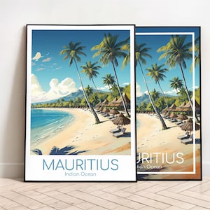 Mauritius Reiseposter Mauritius Poster Wall Art Mauritius Vintage Poster Travel Poster Geschenk Mauritius Print Kunstdruck