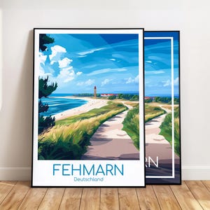 Póster de Fehmarn - Descubre Fehmarn en este póster de viaje, arte de pared, Alemania, impresión, regalo, decoración del hogar, motivo, póster de viaje
