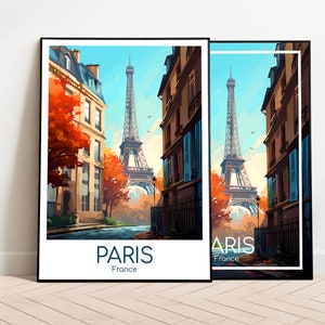 Paris Reiseposter Herbst Paris Poster Herbst Wall Art Frankreich Vintage Poster Paris Travel Poster Herbst Geschenk Paris Print Reisedruck
