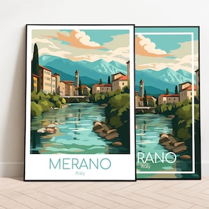 Meran Reiseposter Meran Poster Wall Art Italien Vintage Poster Poster Geschenk Meran Print  Kunstdruck