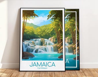 Jamaica Poster Jamaica Wall Art Caribbean Jamaica Travel Poster Jamaica Print Vintage Jamaica Gift Jamaica Travel Print