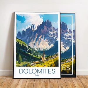 Dolomites Poster Wall Art Dolomites Travel Poster Italy Vintage Poster Dolomites Travel Poster Gift Dolomites Print Travel Print