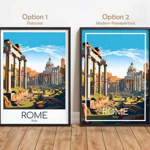 Rome Poster Rome Wall Art Italy Rome Travel Poster Rome Print Vintage Rome Gift Rome Travel Print Roman Forum image 2
