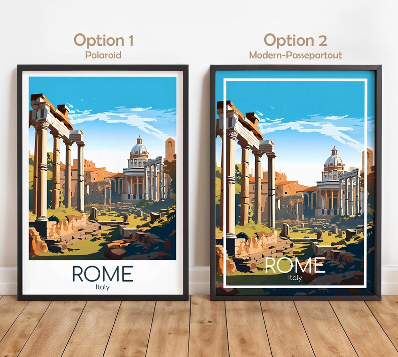Rome Poster Rome Wall Art Italy Rome Travel Poster Rome Print Vintage Rome Gift Rome Travel Print Roman Forum image 2