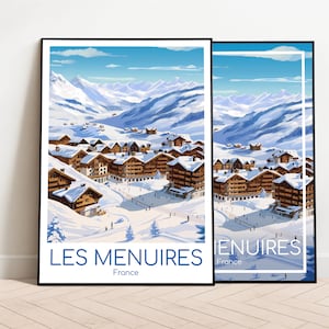 Les Menuires Reiseposter Les Menuires Poster Wall Art Frankreich Vintage Poster Les Menuires Travel Poster Les Menuires Print Reisedruck