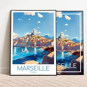 Affiche de voyage de Marseille Affiche de Marseille Wall Art France affiche vintage Affiche de voyage de Marseille Cadeau Impression de voyage de Marseille Impression de voyage