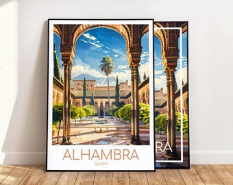 Alhambra Poster Granada Alhambra Travel Poster Wall Art Spain Vintage Poster Alhambra Travel Poster Gift Alhambra Print Travel Print