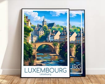Luxembourg Poster Luxembourg Wall Art Luxembourg Travel Poster Luxembourg Print Vintage Luxembourg Gift Luxembourg Travel Print