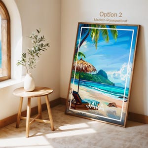 Java Poster Java Wall Art Indonesien Java Reiseposter Java Print Vintage Java Geschenk Java Reisedruck Strand Urlaub Bild 4