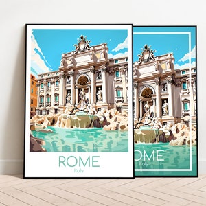 Rome Travel Poster Rome Poster Wall Art Italy Vintage Poster Rome Travel Poster Gift Rome Print Travel Print