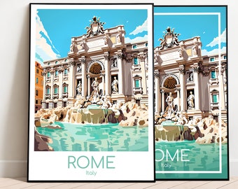 Rome Poster Wall Art Rome Travel Poster Italy Vintage Poster Rome Travel Poster Gift Rome Print Travel Print