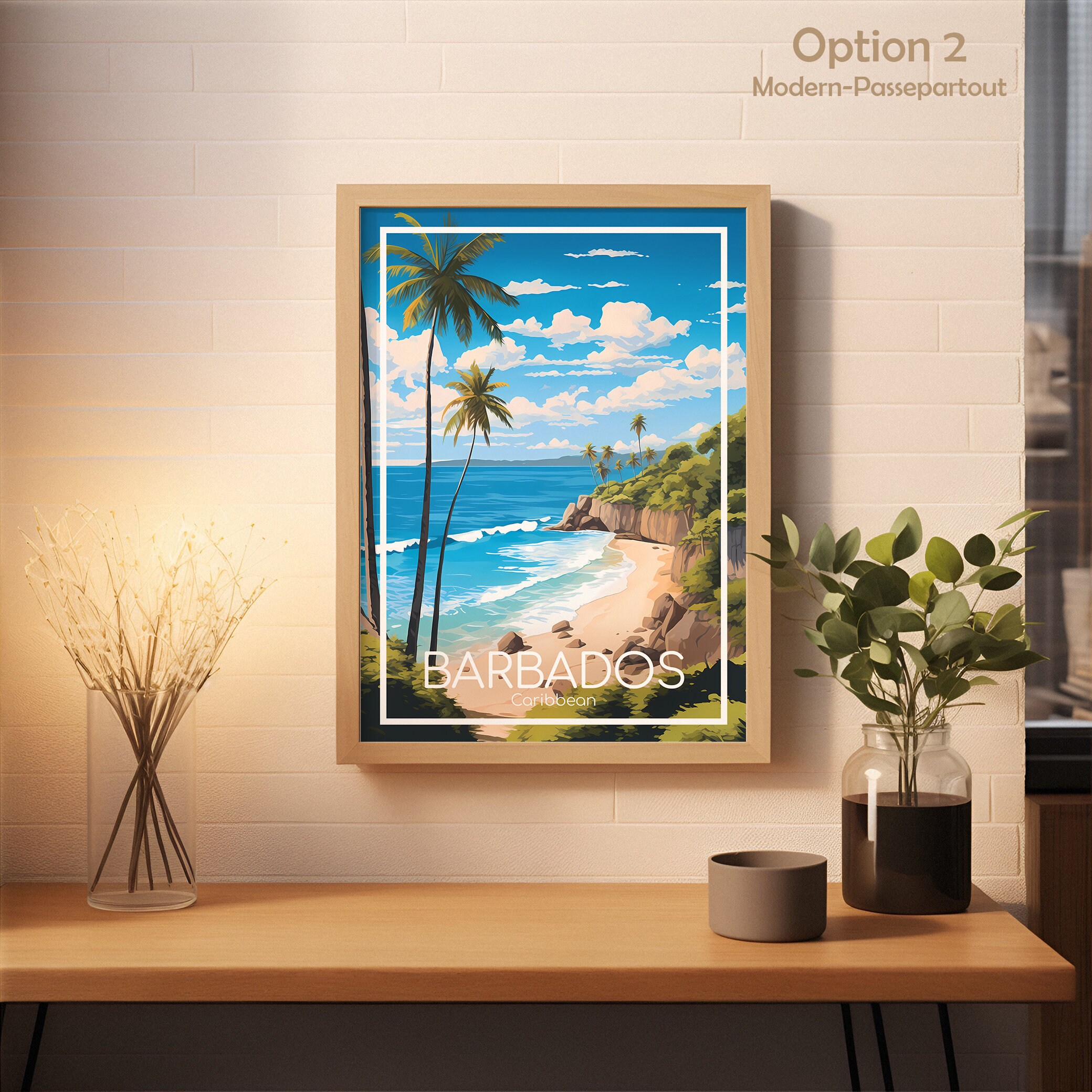 Barbados Travel Poster Barbados Poster Wall Art Caribbean Vintage