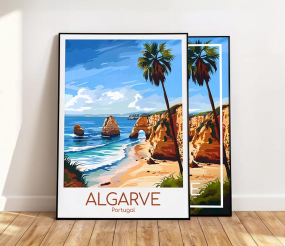 Algarve Poster Algarve Wall Art Portugal Algarve Reiseposter Algarve Print Vintage Algarve Geschenk Algarve Reisedruck