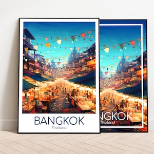 Bangkok Travel Poster Bangkok Poster Wall Art Thailand Vintage Poster Travel Poster Gift Bangkok Print Art Print