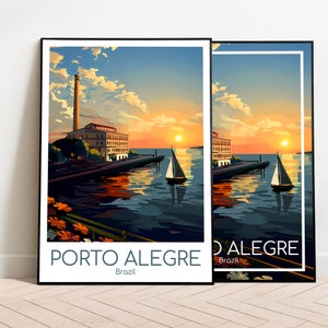 Porto Alegre Reiseposter Porto Alegre Poster Wall Art Brasilien Vintage Poster Porto Alegre Travel Poster Porto Alegre Print Reisedruck