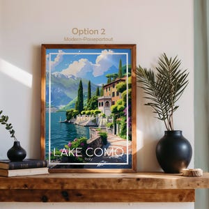 Póster del Lago de Como para pared, Póster de viaje del Lago de Como, Póster vintage de Italia, Póster de viaje del Lago de Como para regalo, Lámina del Lago de Como, Lámina de viaje imagen 6