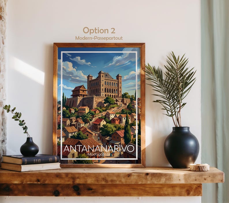 Antananarivo Poster Wall Art Madagascar Africa, Vintage, Rova Palace ...