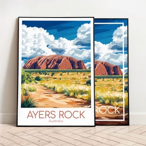 Ayers Rock Travel Poster Ayers Rock Poster Wall Art Uluru Australia Vintage Poster Ayers Rock Travel Poster Ayers Rock Print Travel Print