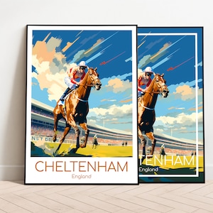 Cheltenham Travel Poster Cheltenham Poster Wall Art England Vintage Poster Cheltenham Travel Poster Gift Cheltenham Print Travel Print