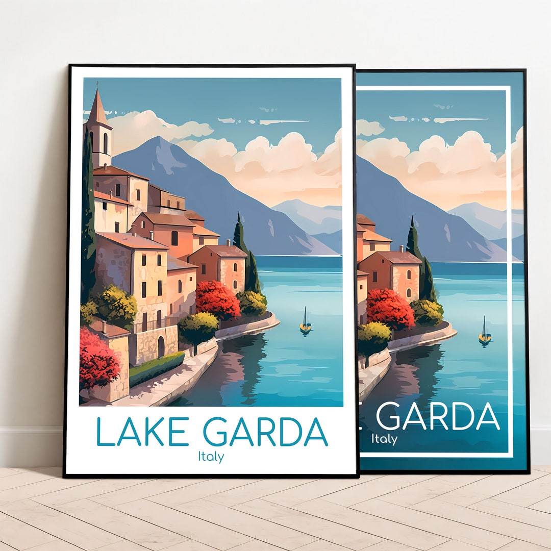 Gardasee Magnet Souvenir - Holz Magnet Mit Gardasee Motiv, 14,7x4,0cm, Italien Urlaubserinnerung