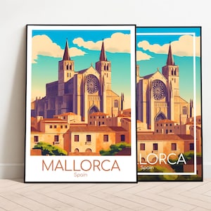 Mallorca Reiseposter Palma Mallorca Poster Wall Art Palma de Mallorca Spanien Vintage Poster Travel Poster Palma Mallorca Print Kunstdruck