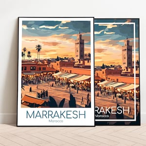 Marrakesch Reiseposter Marrakesch Poster Wall Art Marokko Vintage Poster Marrakesch Travel Poster Geschenk Marrakesch Print Reisedruck