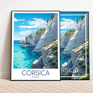 Korsika Reiseposter Korsika Poster Wall Art Frankreich Vintage Poster Korsika Travel Poster Geschenk Korsika Print Reisedruck