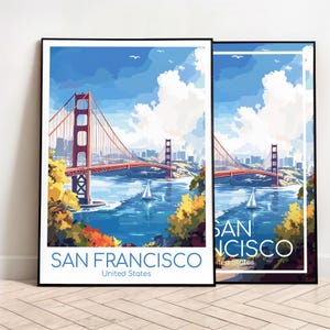 San Francisco Reiseposter San Francisco Poster Wall Art USA Art Print San Francisco Vintage Travel Poster San Francisco Print Kunstdruck