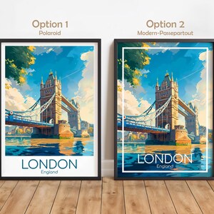 London Poster Wall Art Tower Bridge London Travel Poster Tower Bridge England Vintage Poster London Travel Poster Print Travel Print image 2