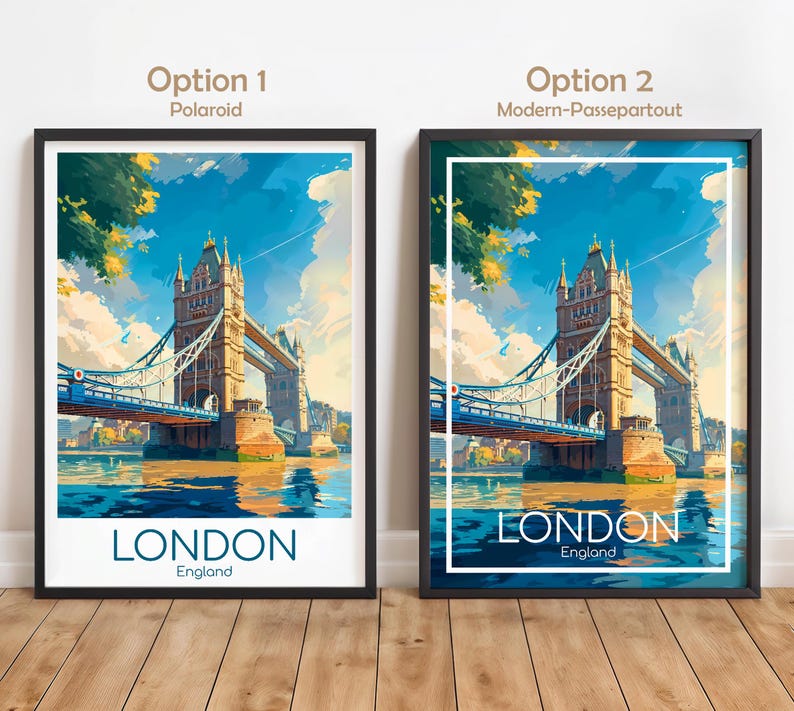 London Poster Wall Art Tower Bridge London Travel Poster Tower Bridge England Vintage Poster London Travel Poster Print Travel Print image 2