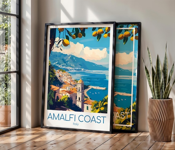 Amalfiküste Poster Amalfiküste Wall Art Italien Amalfiküste Reiseposter Amalfiküste Print Vintage Amalfiküste Geschenk Reisedruck