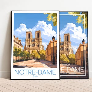 Notre Dame Travel Poster Paris Notre Dame Poster Wall Art France Vintage Poster Notre Dame Travel Poster Paris Notre Dame Print Travel Print