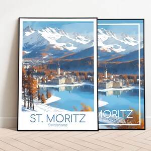St. Moritz Reiseposter Herbst St. Moritz Poster Herbst Spanien Vintage Poster St. Moritz Travel Poster Herbst St. Moritz Print Reisedruck