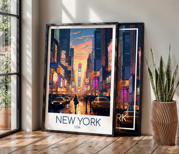 Times Square Poster Wall Art New York Times Square Poster USA Vintage Poster Times Square Travel Poster Times Square Print Reisedruck