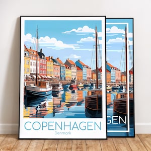 Kopenhagen Reiseposter Kopenhagen Poster Wall Art Dänemark Vintage Poster Travel Poster Geschenk Kopenhagen Print Kunstdruck