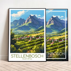 Stellenbosch Reiseposter Stellenbosch Poster Wall Art Südafrika Vintage Poster Stellenbosch Travel Poster Stellenbosch Print Reisedruck
