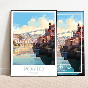 Cartel de viaje de Oporto Cartel de Oporto Arte mural Portugal Cartel vintage Cartel de viaje de Oporto Regalo Impresión de viaje de Oporto Impresión de viaje