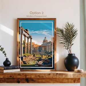 Rome Poster Rome Wall Art Italy Rome Travel Poster Rome Print Vintage Rome Gift Rome Travel Print Roman Forum image 6