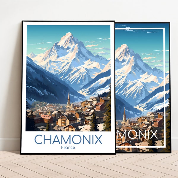 Chamonix Travel Poster Chamonix Poster Wall Art France Vintage Poster Travel Poster Gift Chamonix Print Art Print