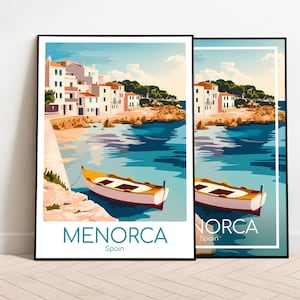 Affiche de voyage de Minorque Affiche de Minorque Art mural Espagne Affiche vintage Affiche de voyage de Minorque Cadeau Impression de Minorque Impression de voyage