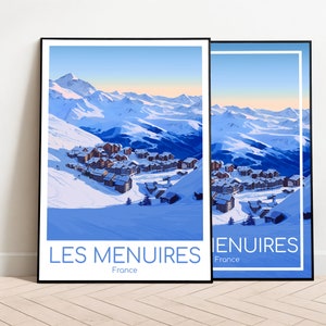 Poster di viaggio Les Menuires Poster Les Menuires Arte murale Francia Poster vintage Poster di viaggio Les Menuires Stampa Les Menuires Stampa di viaggio