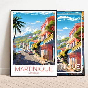 Martinique Travel Poster Martinique Poster Wall Art Caribbean Vintage Poster Travel Poster Gift Martinique Print Art Print