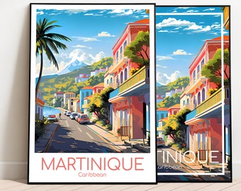 Martinique Travel Poster Martinique Poster Wall Art Caribbean Vintage Poster Travel Poster Gift Martinique Print Art Print