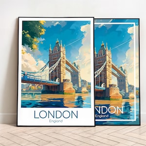 London Reiseposter Tower Bridge London Poster Tower Bridge England Vintage Poster London Travel Poster Tower Bridge London Print Reisedruck