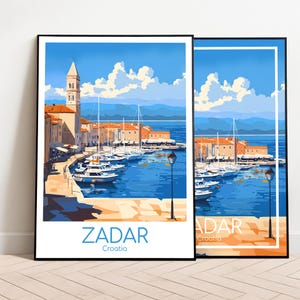 Zadar Reiseposter Zadar Poster Wall Art Kroatien Vintage Poster Zadar Travel Poster Geschenk Zadar Print Reisedruck