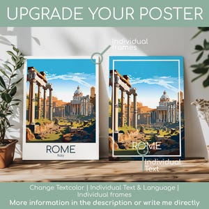 Rome Poster Rome Wall Art Italy Rome Travel Poster Rome Print Vintage Rome Gift Rome Travel Print Roman Forum image 10