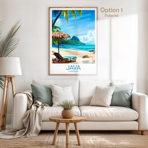 Java Poster Java Wall Art Indonesien Java Reiseposter Java Print Vintage Java Geschenk Java Reisedruck Strand Urlaub Bild 5